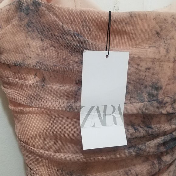 NWT SAND PRINT DRESS WITH TULLE - Picture 7 of 7